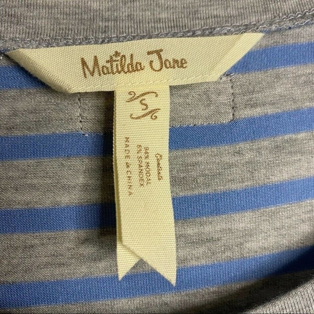 Matilda Jane Her Majesty T-Shirt Tunic Dress Asymmetrical Stripes‎ size Small - Picture 9 of 12